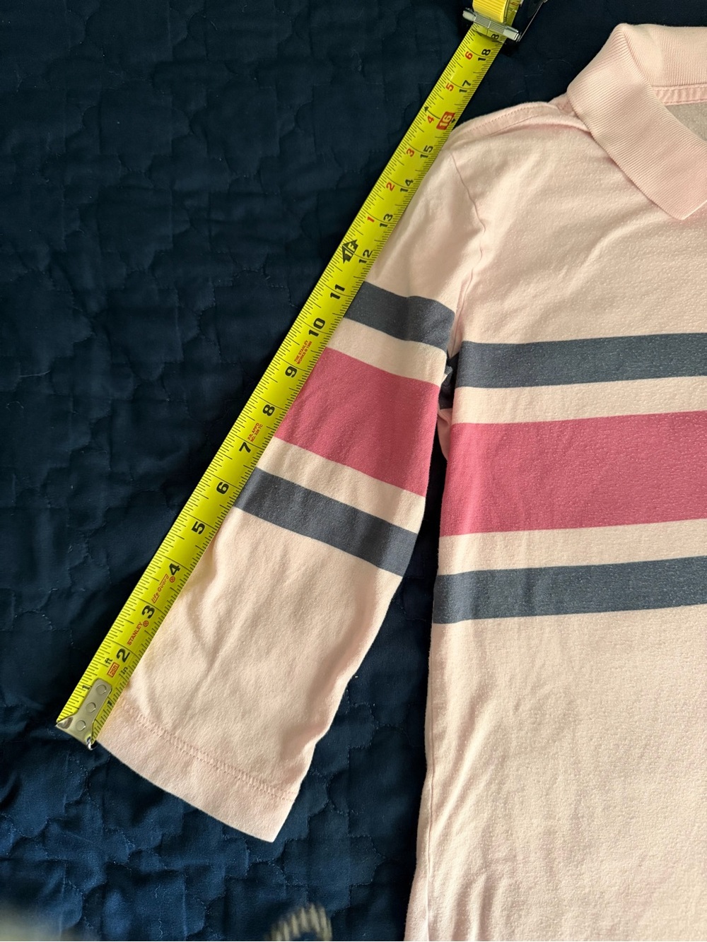 Viintage Lacoste Pink Polo with Navy and Magenta Stripes - Picture 8 of 11